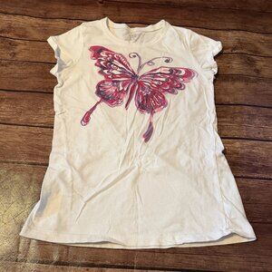 Girl’s The Children’s Place Pink Butterfly Graphic Shirt XL 14